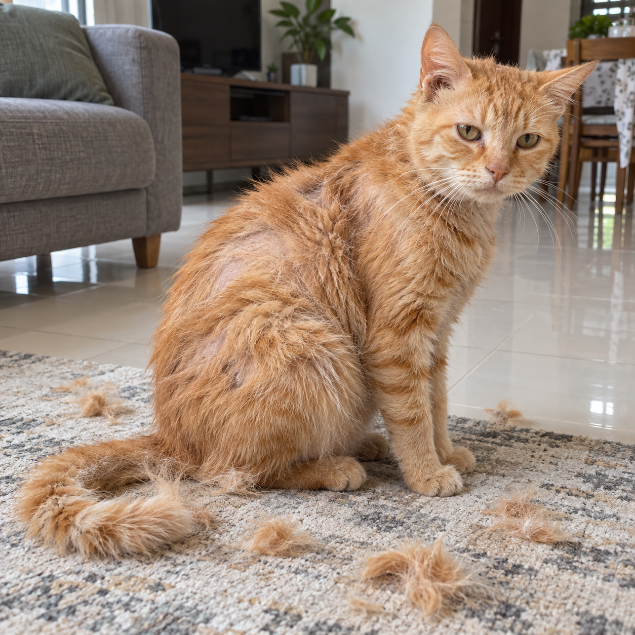 Bulu kucing gugur